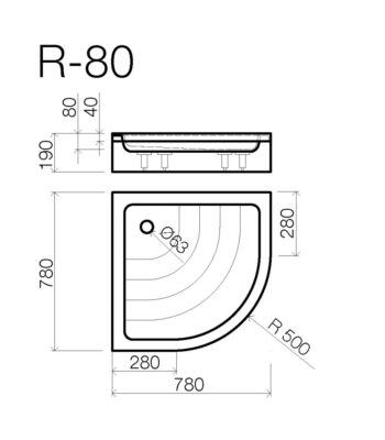 Dušas paliktnis R-80