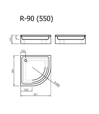 Dušas paliktnis R-90